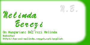 melinda berczi business card